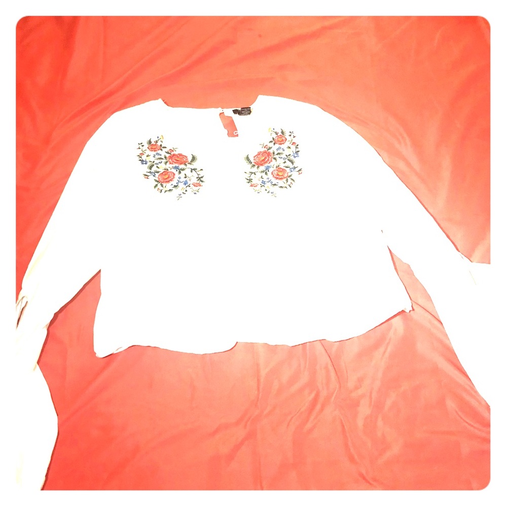 White Blouse Crop Top